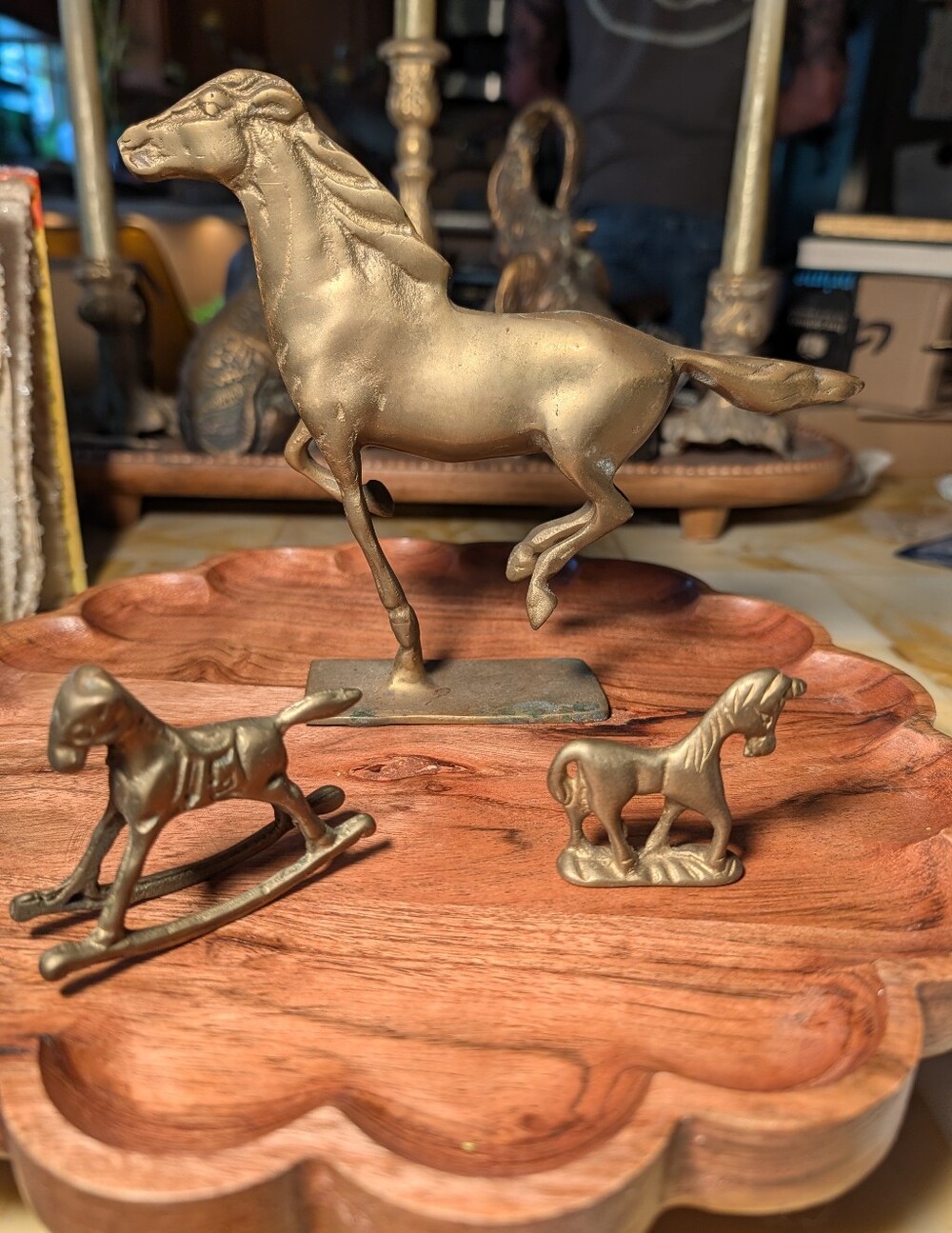 Vintage Brass Horse Figurines  Decorative Horses